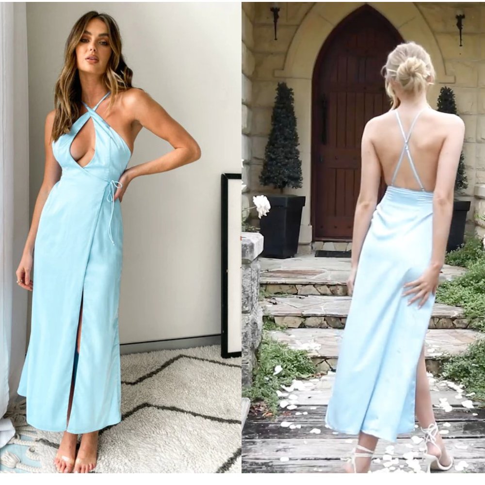 NEW Beginning Boutique Blue Maxi Formal Dress! Size XS